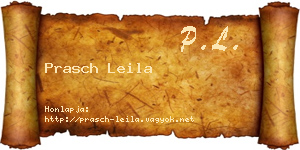 Prasch Leila névjegykártya